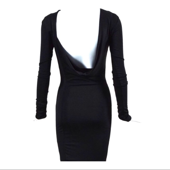 NWT Alexander Wang * Backless Draped Fully-Lined Mini New LBD! Chic black sheath - Picture 4 of 9